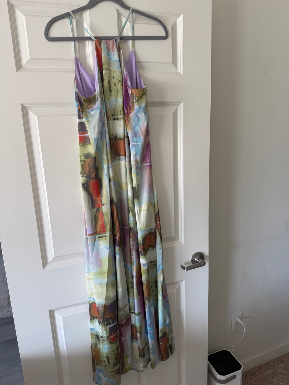 Multi-Color Abstract Print Slip Dress - Picture 5 of 5